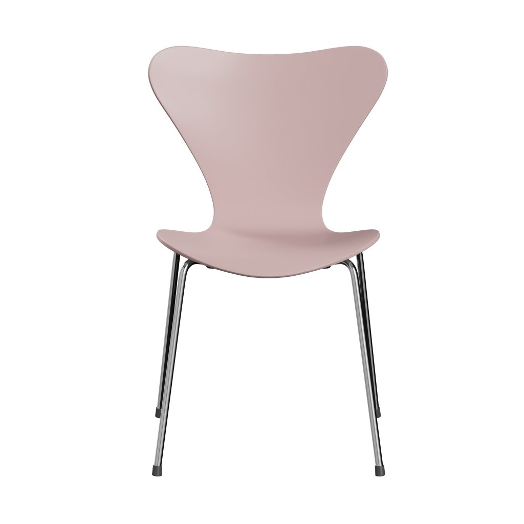 Fritz Hansen 3107 Chair Unupholstered, Chrome/Lacquered Pale Rose