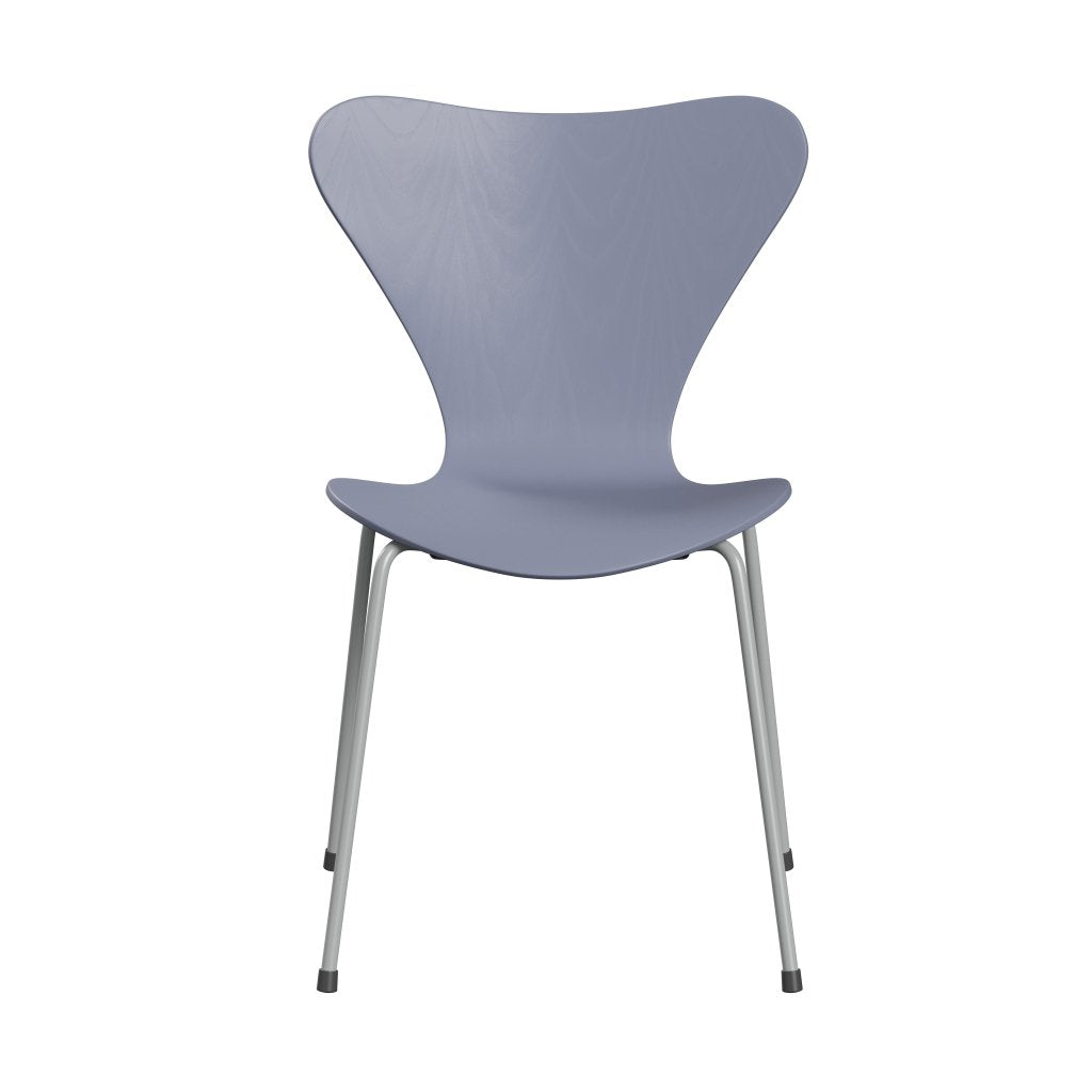 Fritz Hansen 3107 Chair Unupholstered, Nine Grey/Dyed Ash Lavender Blue