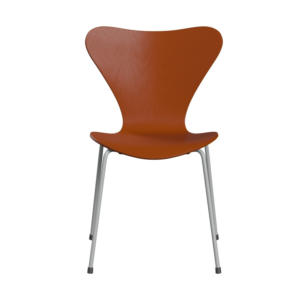 Fritz Hansen 3107 židle Unuppolstered, devět šedý/barevný popel Orange