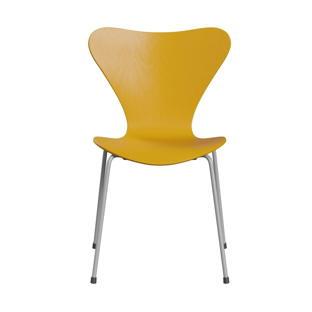 Fritz Hansen 3107 židle Unuppolstered, devět šedý/obarvené popel True Yellow