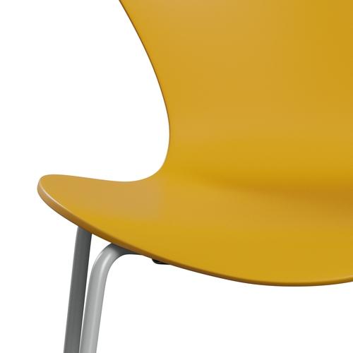 Fritz Hansen 3107 Chair Unupholstered, Nine Grey/Lacquered True Yellow