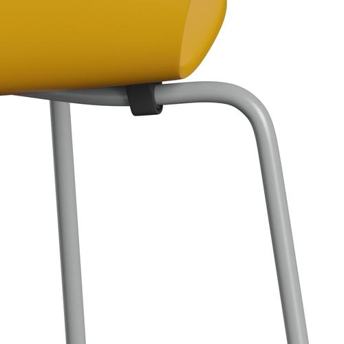 Fritz Hansen 3107 Chair Unupholstered, Nine Grey/Lacquered True Yellow