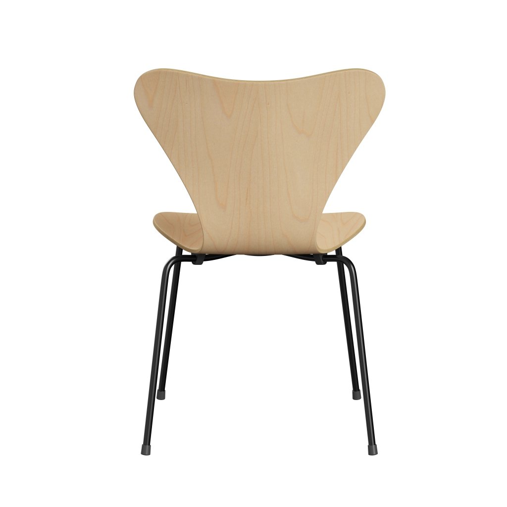 Fritz Hansen 3107 Chair Unupholstered, Black/Maple Veneer Natural