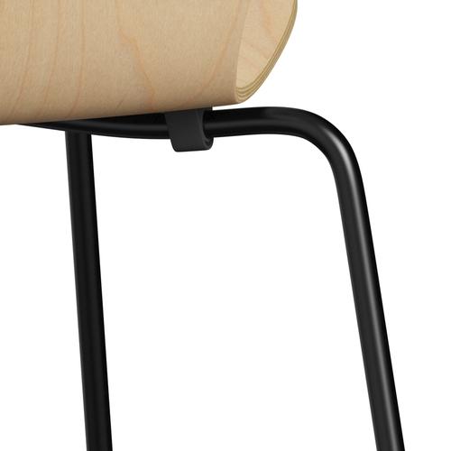 Fritz Hansen 3107 Chair Unupholstered, Black/Maple Veneer Natural