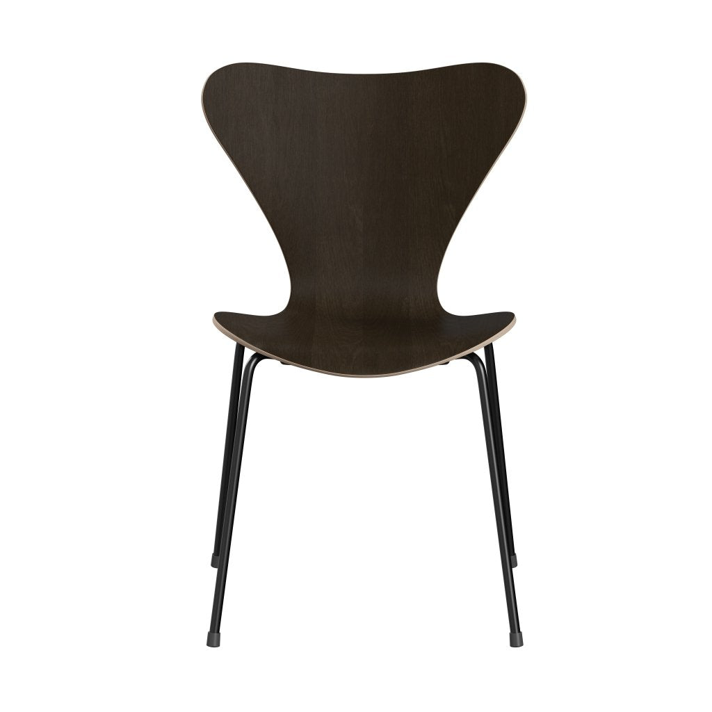 Fritz Hansen 3107 Chair Unupholstered, Black/Dark Stained Oak Veneer Natural