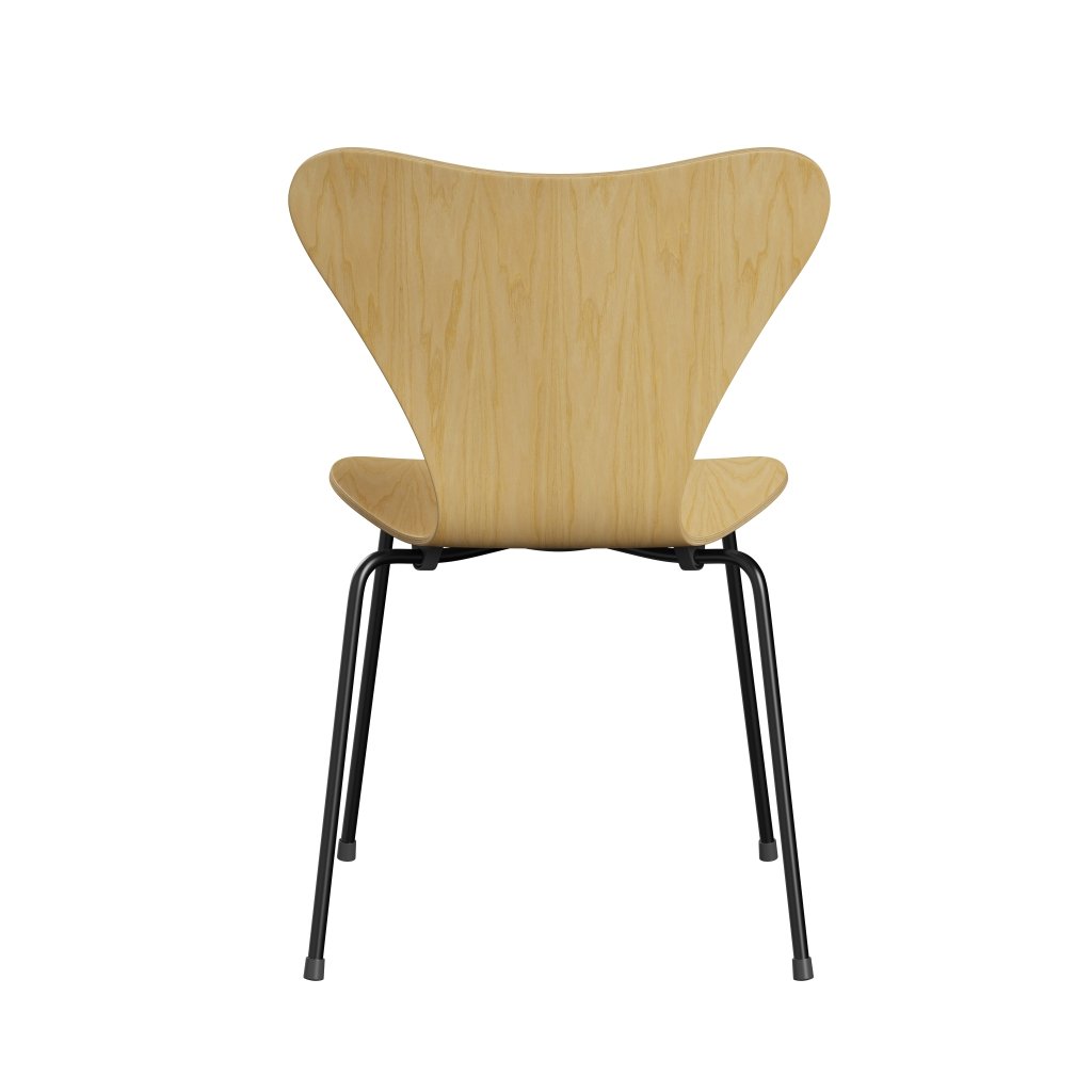 Fritz Hansen 3107 Chair Unupholstered, Black/Ash Veneer Natural