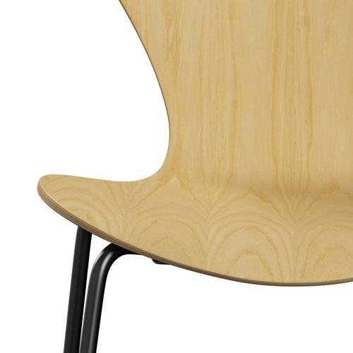 Fritz Hansen 3107 Chair Unupholstered, Black/Ash Veneer Natural