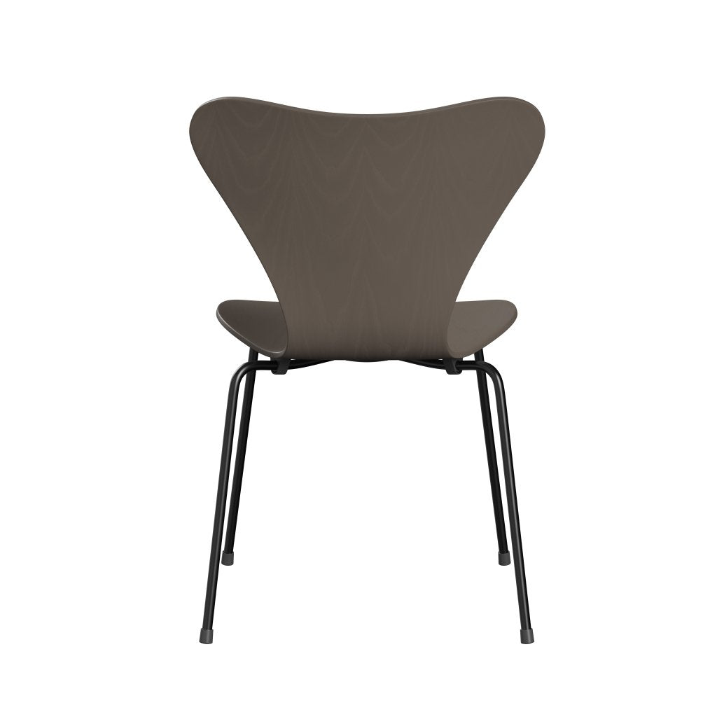 Fritz Hansen 3107 Chair Unupholstered, Black/Colored Ash Deep Clay