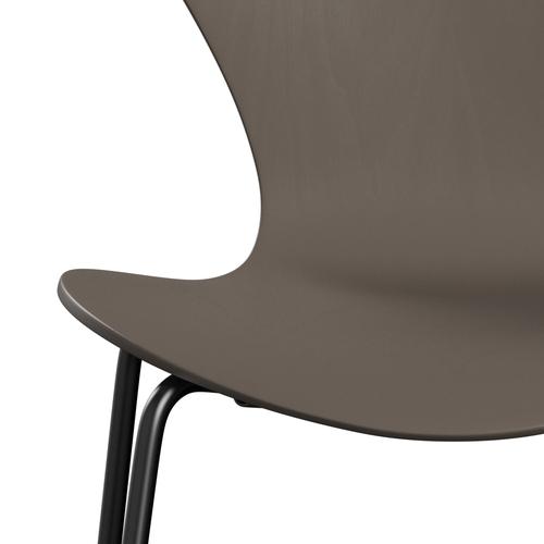 Fritz Hansen 3107 Chair Unupholstered, Black/Colored Ash Deep Clay