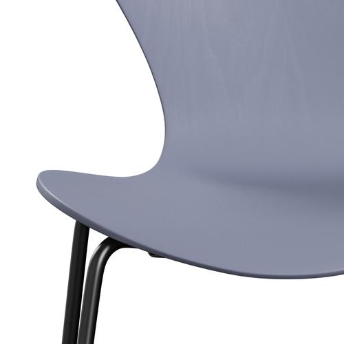 Židle Fritz Hansen 3107 Unuppolstered, černá/obarvená levandule modrá