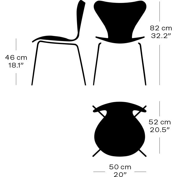 Židle Fritz Hansen 3107 Unuppolstered, černé/obarvené popel světlo béžové