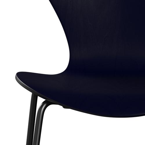 Židle Fritz Hansen 3107 Unuppolstered, Black/Colored Ash Midnight Blue