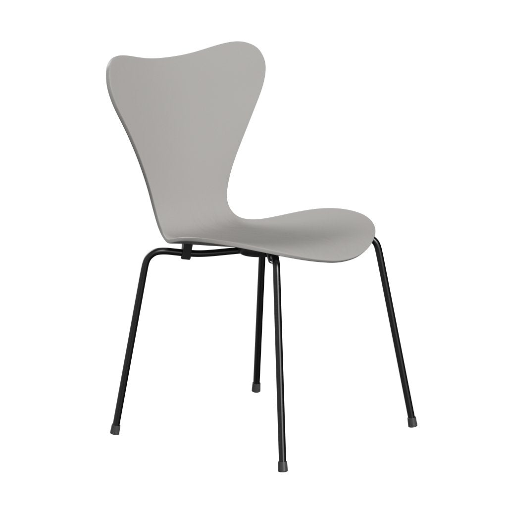 Fritz Hansen 3107 Chair Unupholstered, Black/Dyed Ash Nine Grey