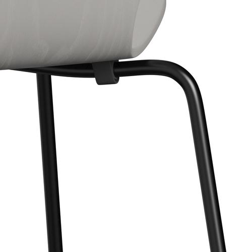 Fritz Hansen 3107 Chair Unupholstered, Black/Dyed Ash Nine Grey