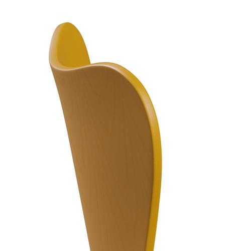 Fritz Hansen 3107 Židle Unuppolstered, černá/obarvená popel True Yellow