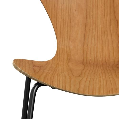 Fritz Hansen 3107 Chair Unupholstered, Black/Cherry Veneer Natural