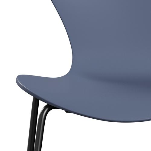 Židle Fritz Hansen 3107 Unuppolstered, Black/Lacquered Dusk Blue