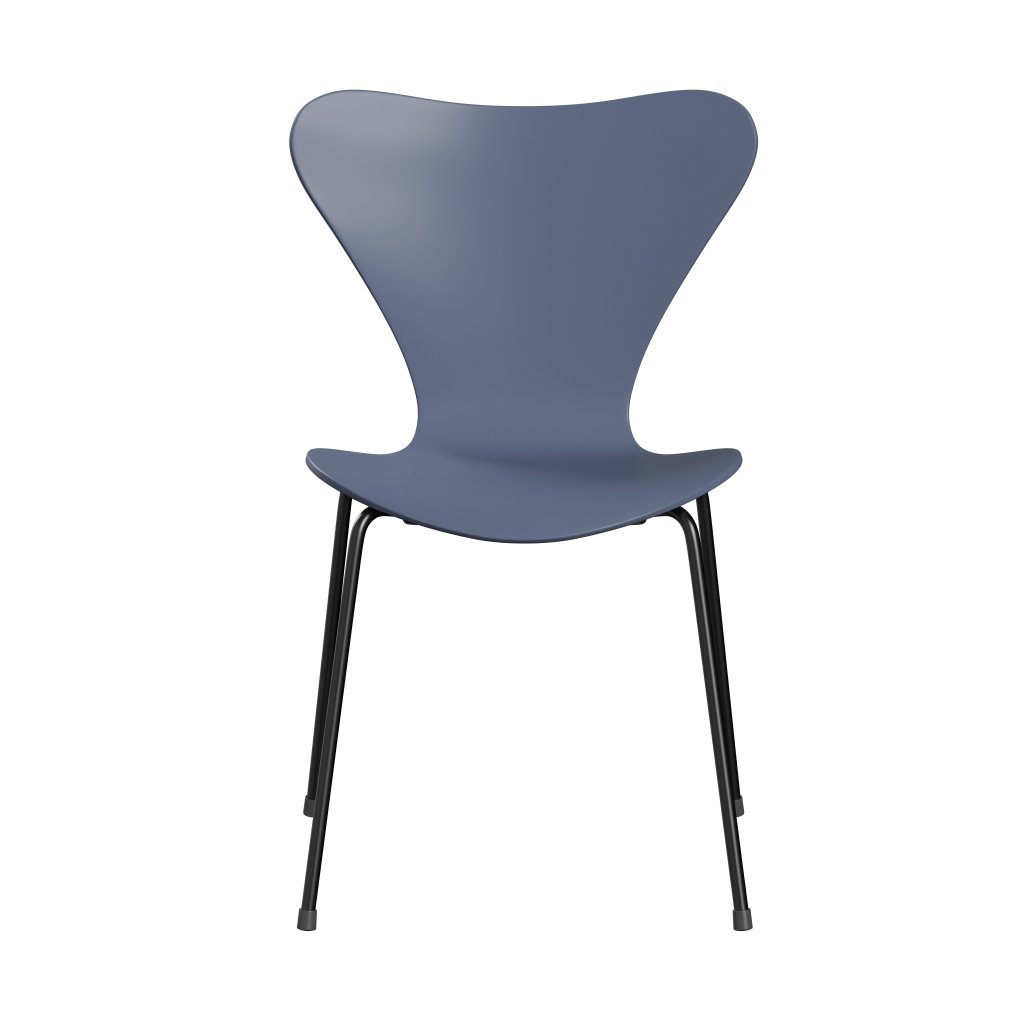 Židle Fritz Hansen 3107 Unuppolstered, Black/Lacquered Dusk Blue