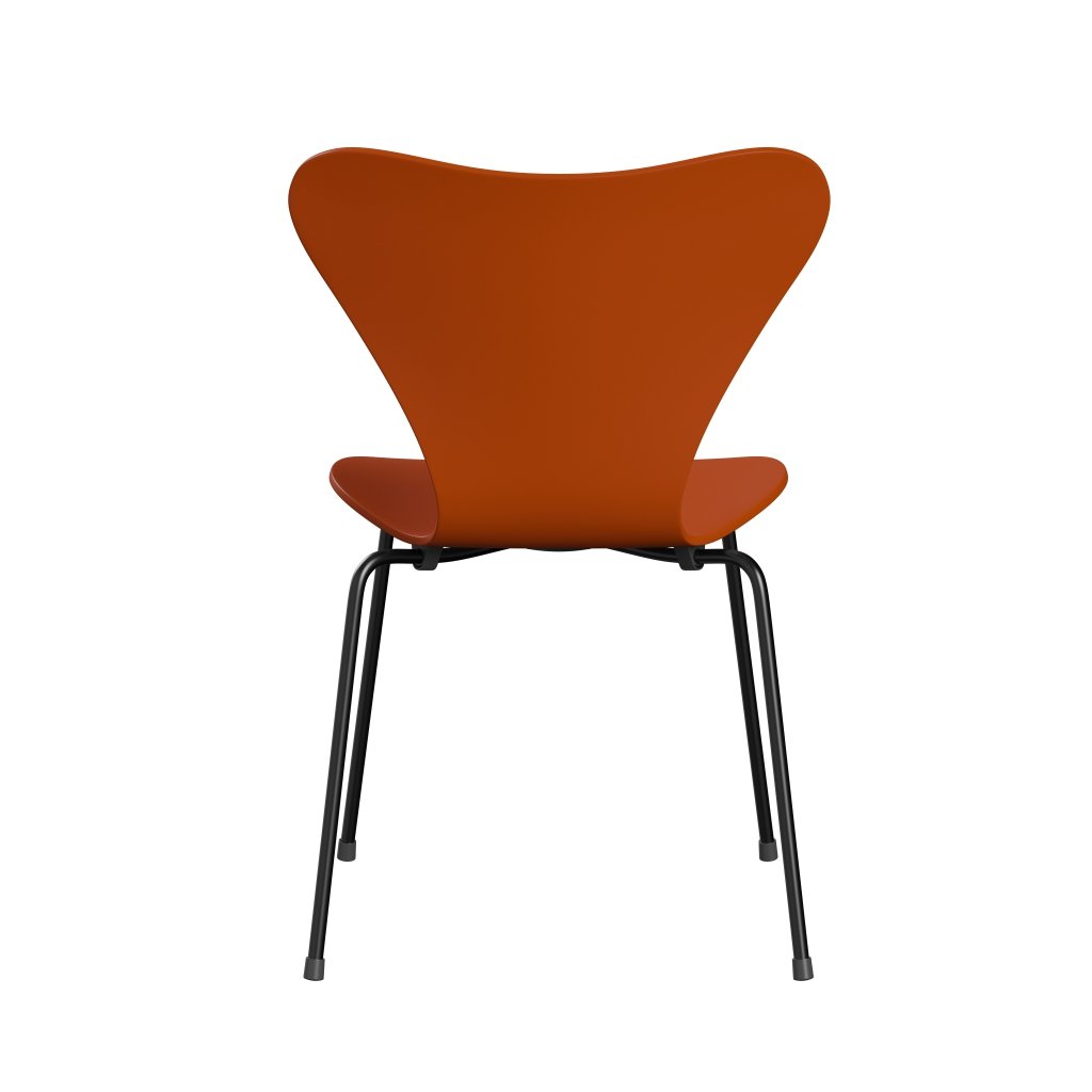 Fritz Hansen 3107 Židle Unuppolstered, Black/Lacquered Paradise Orange