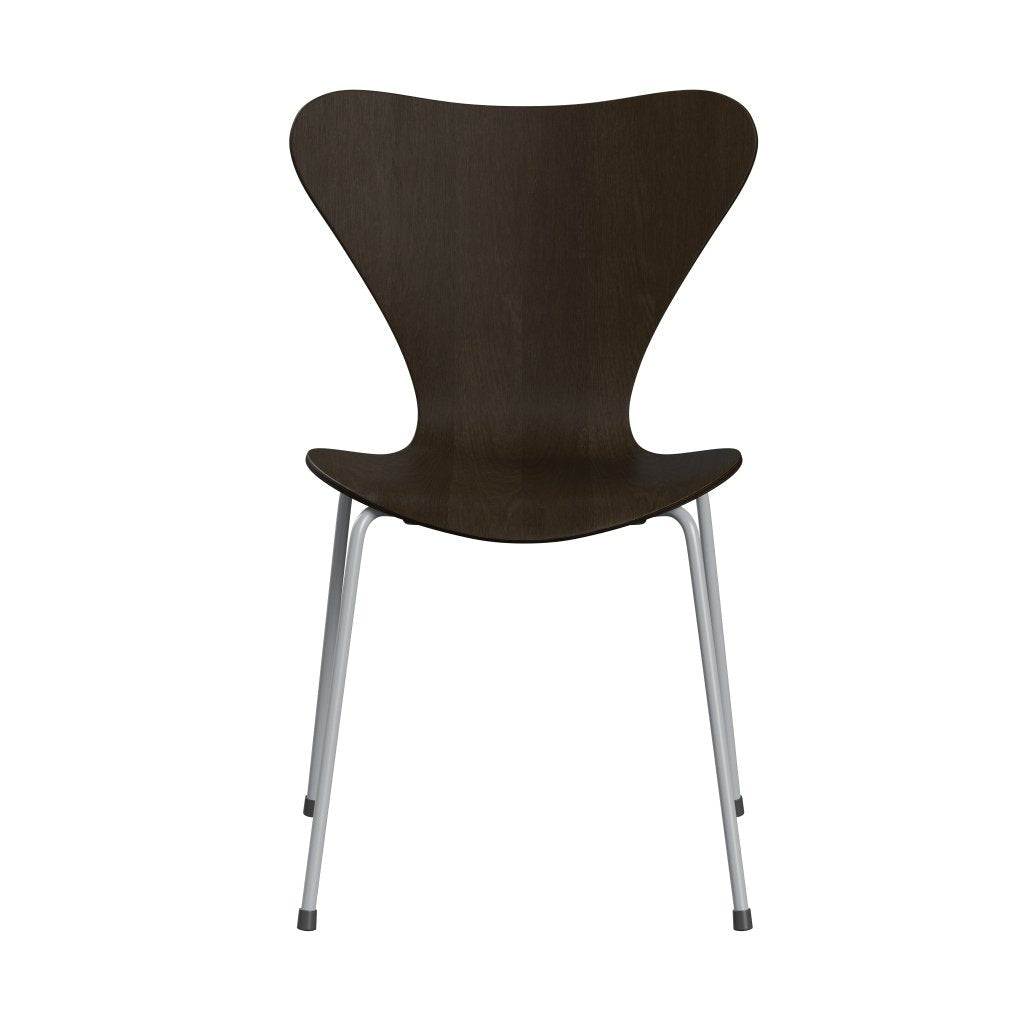 Fritz Hansen 3107 Židle Unupholstered, Silver Grey/Dark Stained Oak