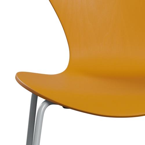 Židle Fritz Hansen 3107 Unhopstered, Silver Grey/Colored Ash Burnt Yellow