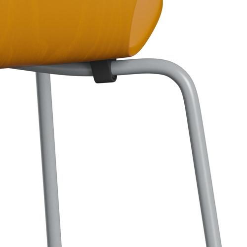 Židle Fritz Hansen 3107 Unhopstered, Silver Grey/Colored Ash Burnt Yellow