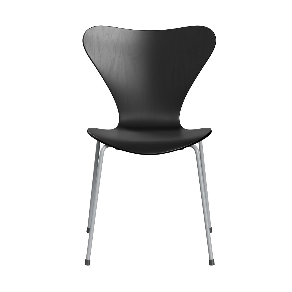 Fritz Hansen 3107 Chair Unupholstered, Silver Grey/Coloured Ash Black