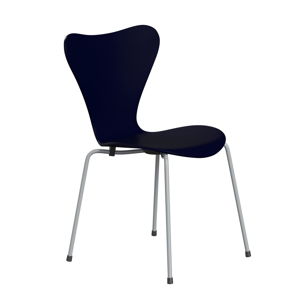 Fritz Hansen 3107 Židle Unuppolstered, Silver Grey/Lacquered Midnight Blue