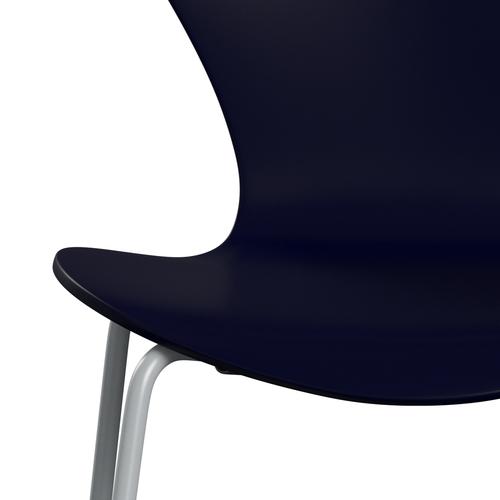 Fritz Hansen 3107 Chair Unupholstered, Silver Grey/Lacquered Midnight Blue