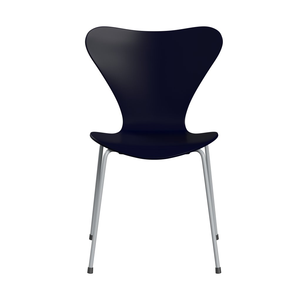 Fritz Hansen 3107 Židle Unuppolstered, Silver Grey/Lacquered Midnight Blue