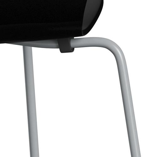 Fritz Hansen 3107 Chair Unupholstered, Silver Grey/Lacquered Black