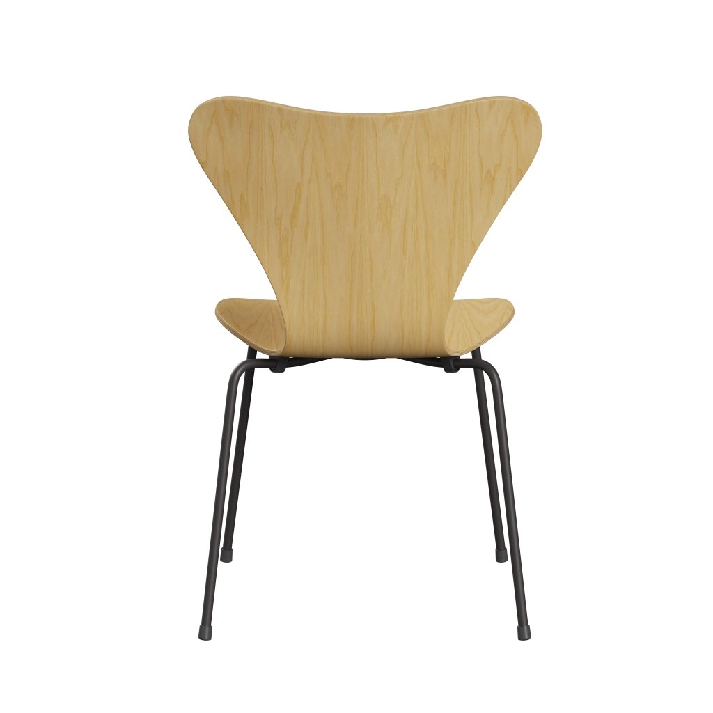 Fritz Hansen 3107 Chair Unupholstered, Warm Graphite/Ash Veneer Natural