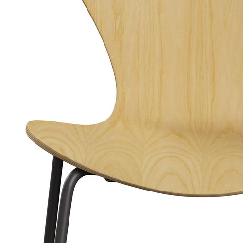 Fritz Hansen 3107 Chair Unupholstered, Warm Graphite/Ash Veneer Natural