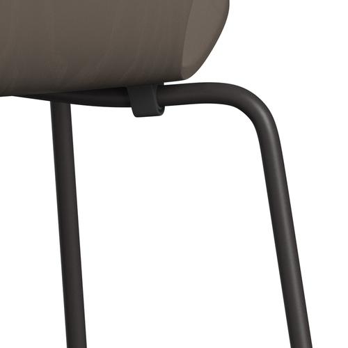 Fritz Hansen 3107 Chair Unupholstered, Warm Graphite/Colored Ash Deep Clay