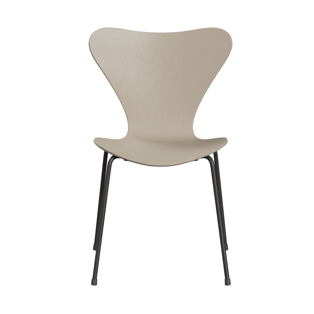 Fritz Hansen 3107 Chair Unupholstered, Warm Graphite/Dyed Ash Light Beige