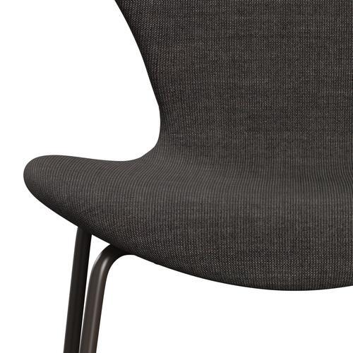 Fritz Hansen 3107 židle plné čalounění, hnědý bronz/plátno tmavě šedá