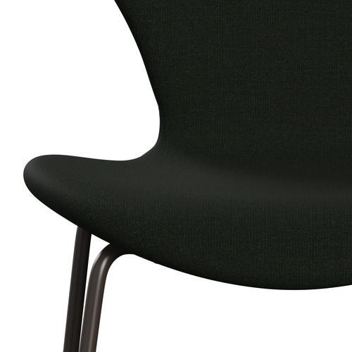 Fritz Hansen 3107 židle plné čalounění, hnědý bronz/plátno tmavě zelené