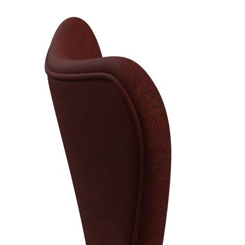 Fritz Hansen 3107 Chair Full Upholstery, Brown Bronze/Canvas Dark Red