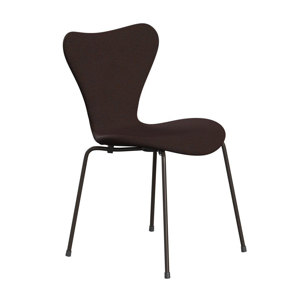 Fritz Hansen 3107 Chair Full Upholstery, Brown Bronze/Canvas Grey Ocean