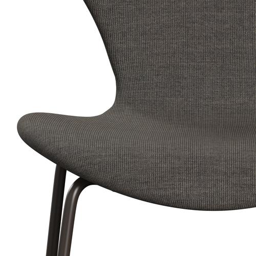 Fritz Hansen 3107 židle plné čalounění, hnědý bronz/plátno šedé