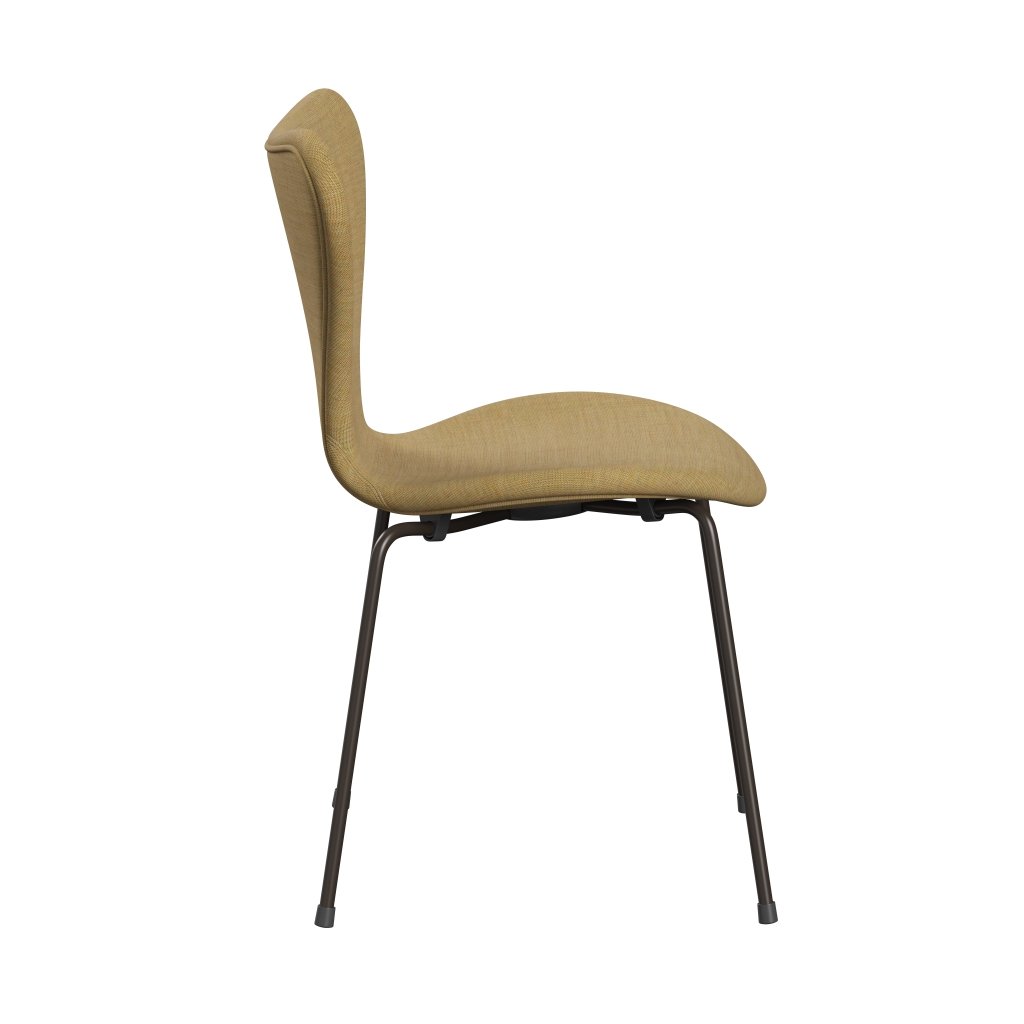 Fritz Hansen 3107 Chair Full Upholstery, Brown Bronze/Canvas Light Beige