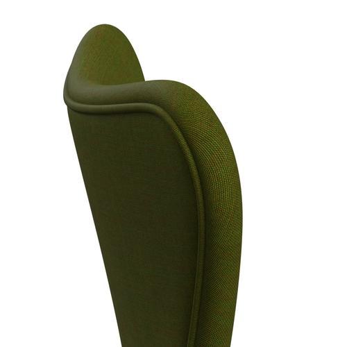 Fritz Hansen 3107 Židle plné čalounění, hnědá bronzová/plátno Light Grass Green