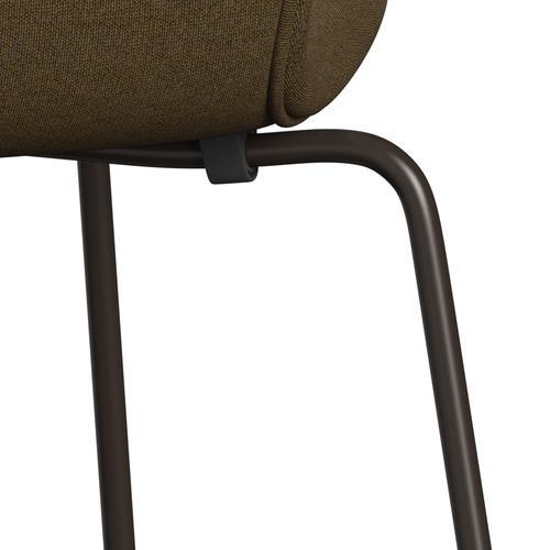 Fritz Hansen 3107 Chair Full Upholstery, Brown Bronze/Canvas Autumn Beige