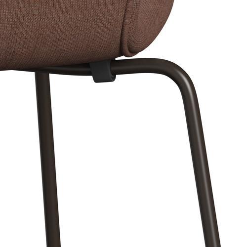 Fritz Hansen 3107 židle plné čalounění, hnědý bronz/plátno kaštan hnědá