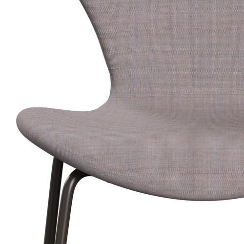 Fritz Hansen 3107 Chair Full Upholstery, Brown Bronze/Canvas Cool Light Blue