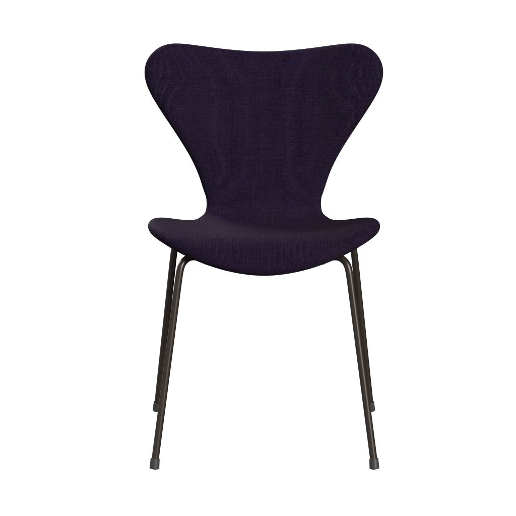 Fritz Hansen 3107 Chair Full Upholstery, Brown Bronze/Canvas Navy Blue