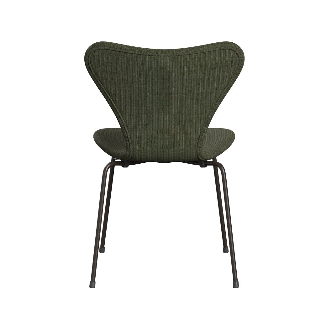 Fritz Hansen 3107 židle plné čalounění, hnědý bronz/plátno Moss Green