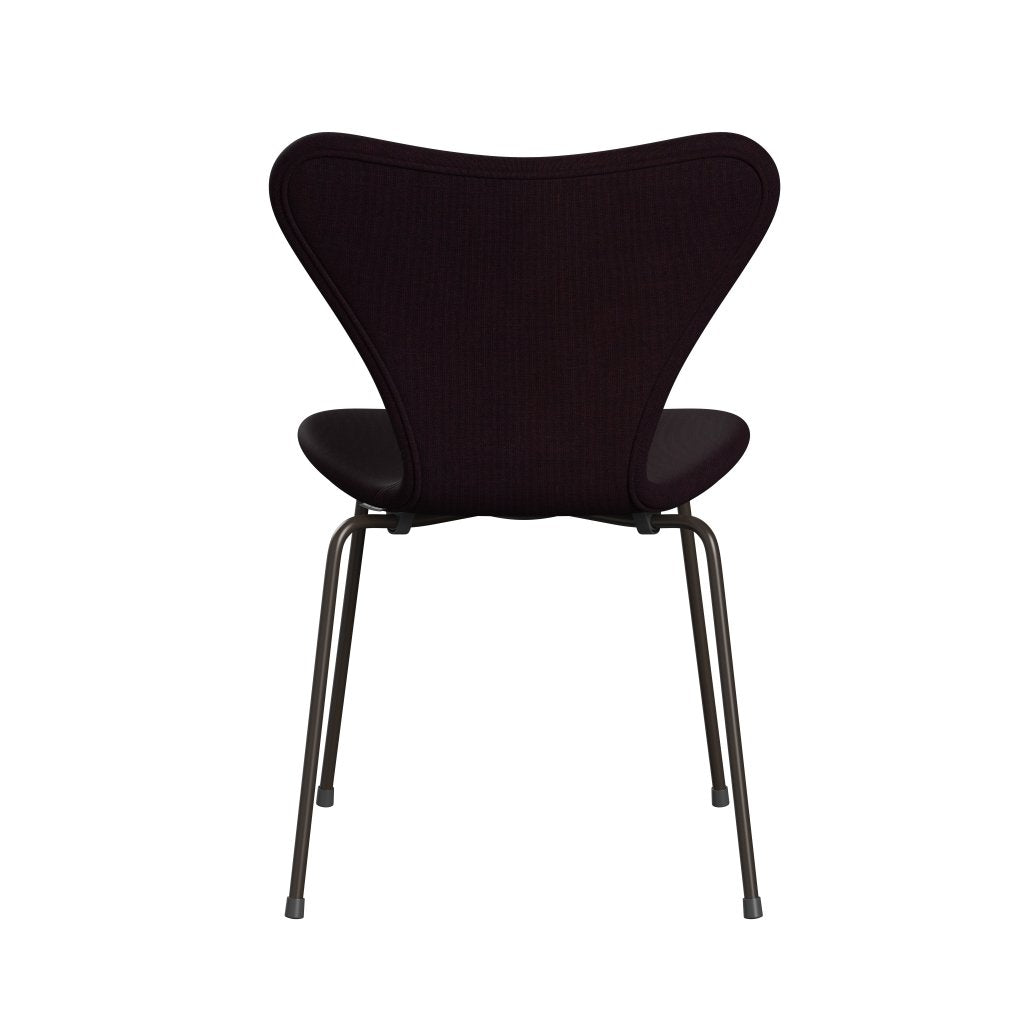 Fritz Hansen 3107 židle plné čalounění, hnědý bronz/plátno Ocean Violet