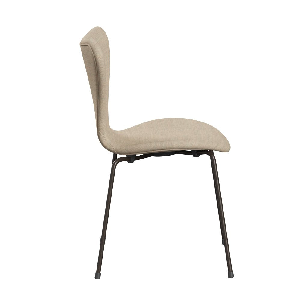 Fritz Hansen 3107 Chair Full Upholstery, Brown Bronze/Canvas Sand Light