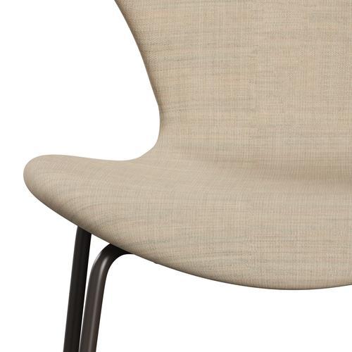 Fritz Hansen 3107 Chair Full Upholstery, Brown Bronze/Canvas Sand Light